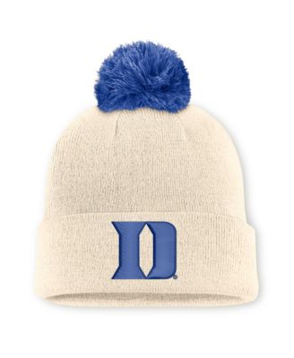 Men's and Women's Natural Duke Blue Devils Campus Prep Script Cuffed Knit Hat with Pom