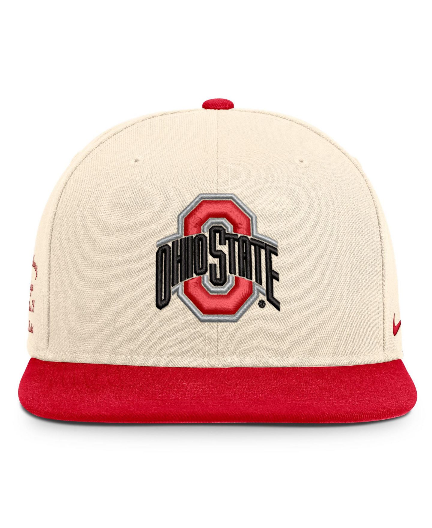 Кепка Nike Natural/Scarlet Ohio State Buckeyes Campus Prep snapback Hat — фото 2