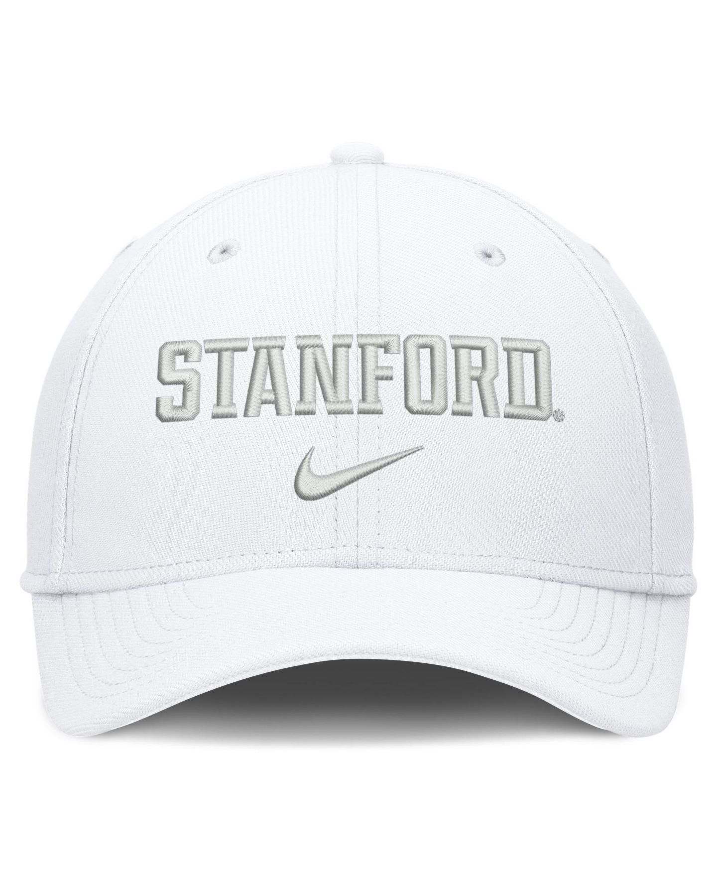 Мужская кепка Nike White Stanford Cardinal Rise On-Field SwooshFlex Dri-FIT Flex Hat — фото 2