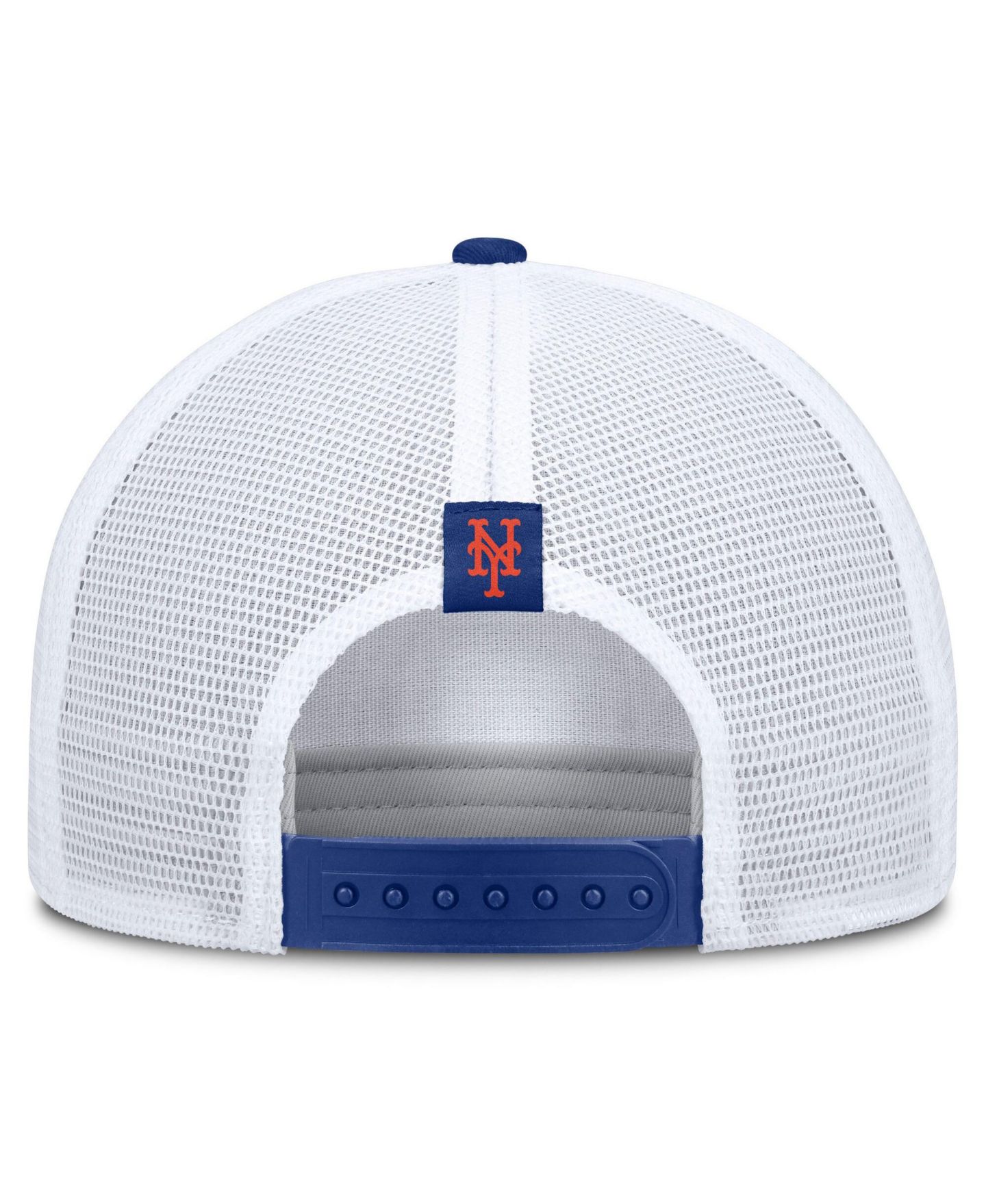 Мужская кепка Nike Khaki/Royal New York Mets Rise A-Frame Trucker Adjustable Hat — фото 4