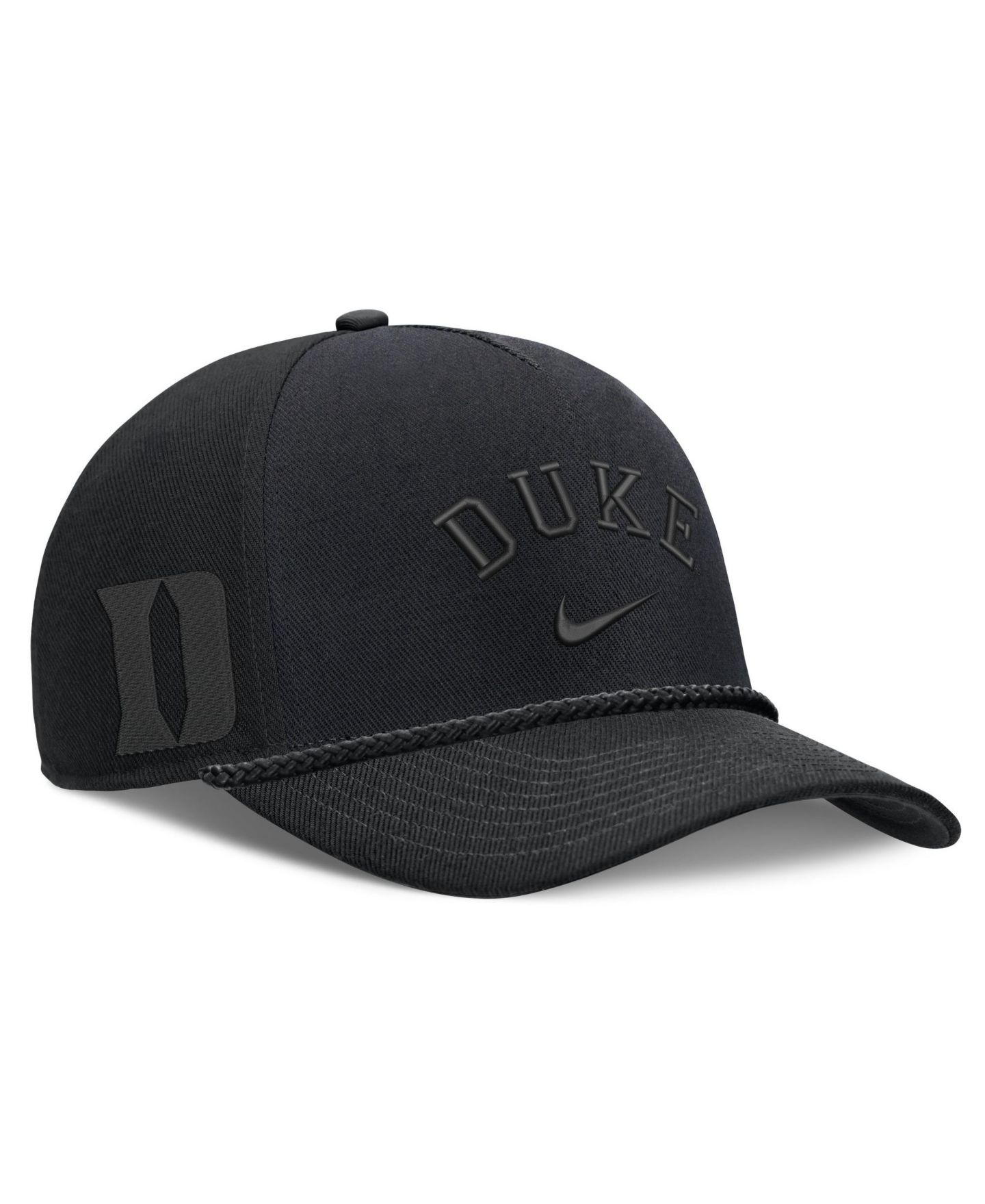 Кепка Nike Black Duke Blue Devils Campus Prep Tonal Rope Rise 5-Panel Adjustable Hat — фото 3