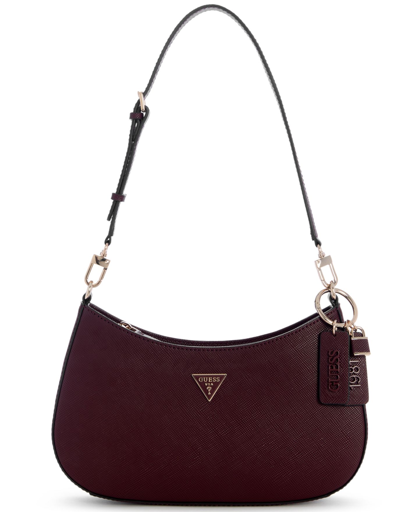 Женская сумка GUESS Noelle Ii Small Magnetic Snap Shoulder Handbag, цвет: Бордовый — фото 1