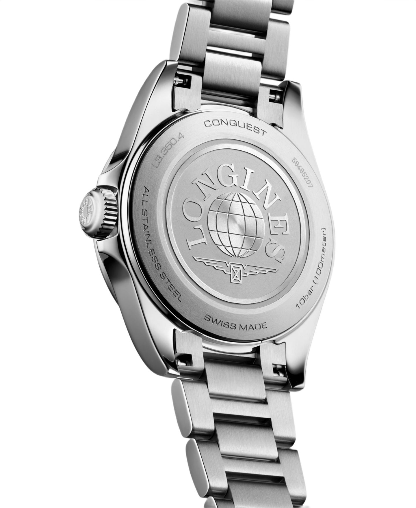 Женские часы Longines Conquest, серебристый стальной ремешок, 30 мм — фото 2