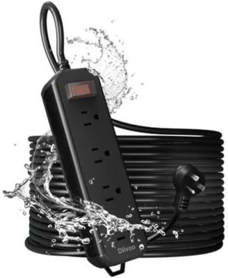 50-Foot 4-Outlet Surge-Protection Power Strip with USB Charging & Waterproof for Phones, Tablets & Devices