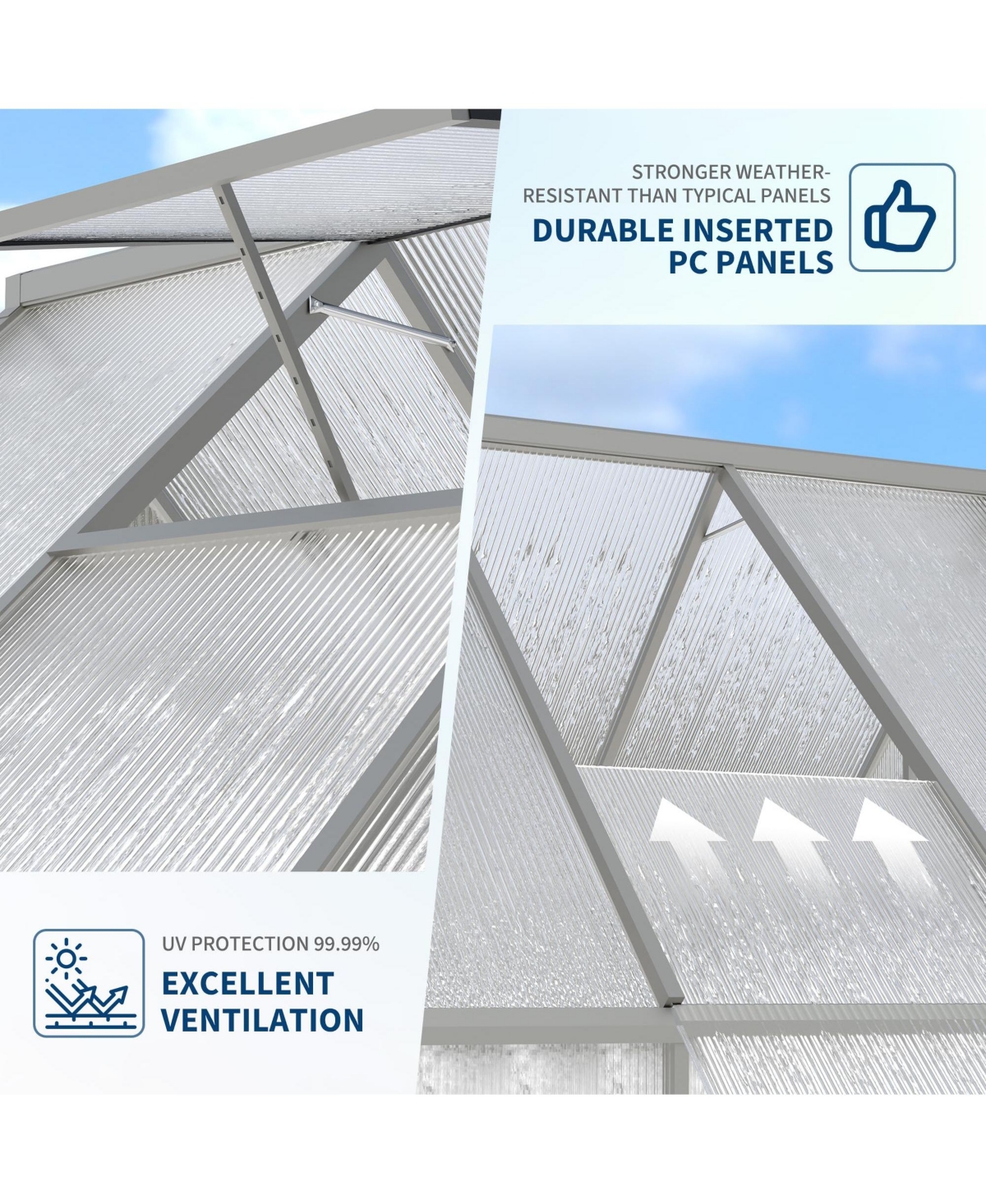 67x45x77 In Hard Anodized Aluminum Greenhouse, 6x4 Ft Sun Room with Reinforced Frame for Outdoor Garden Backyard Patio
