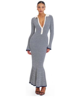 Women's Xelie Collared Long-Sleeve Mermaid Maxi Dress