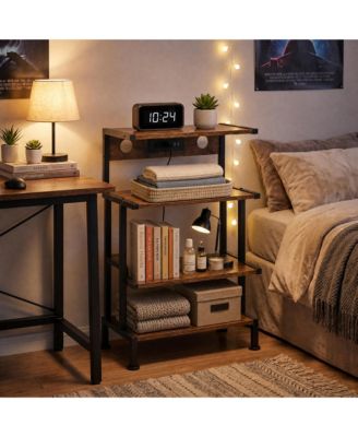 4-Tier Gaming Console Stand with Shelves, Heavy Duty Video Game Organizer, Media Storage Rack for Living Room Bedroom Game Room