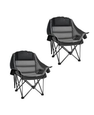 Heavy Duty 2 Person Portable Camping Chair Oversized Padded Outdoor Folding Seat