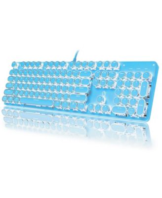 Typewriter Style Wired Mechanical Blue Switches Gaming Keyboard
