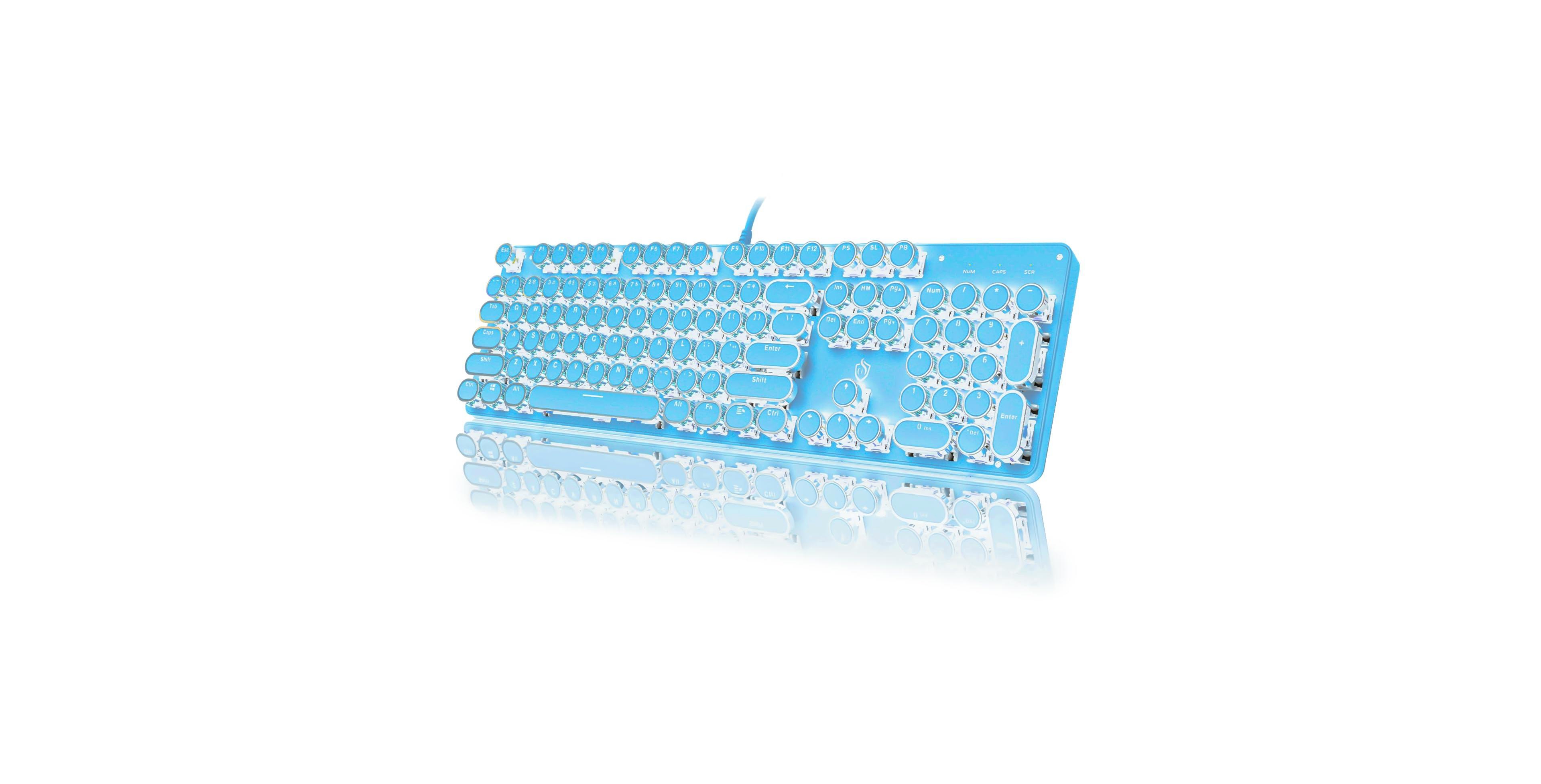Lofree Typewriter Style Wired Mechanical Blue Switches Gaming Keyboard