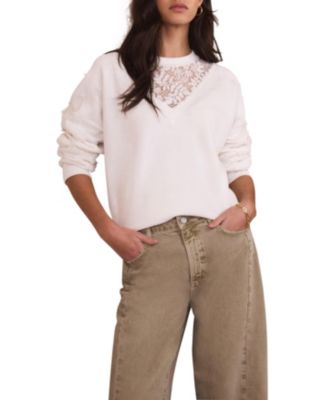 Women's Broderie Lace Long-Sleeve Sweatshirt