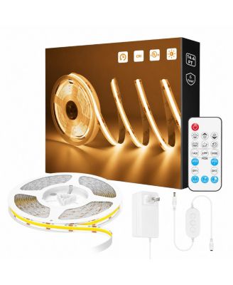 Dimmable Remote Control COB LED Strip Light Kit, 16.4'