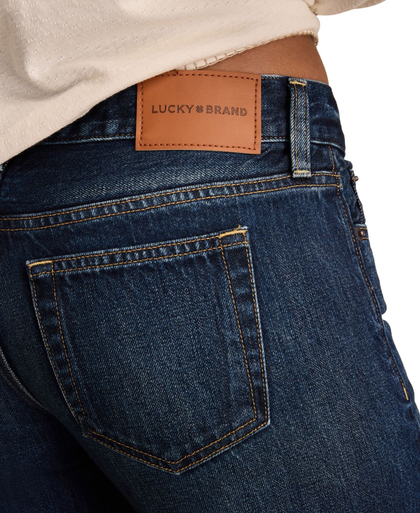 Женские джинсы Lucky Brand Low-Rise Wide-Leg, цвет: Тёмный чернильный варёный — фото 6