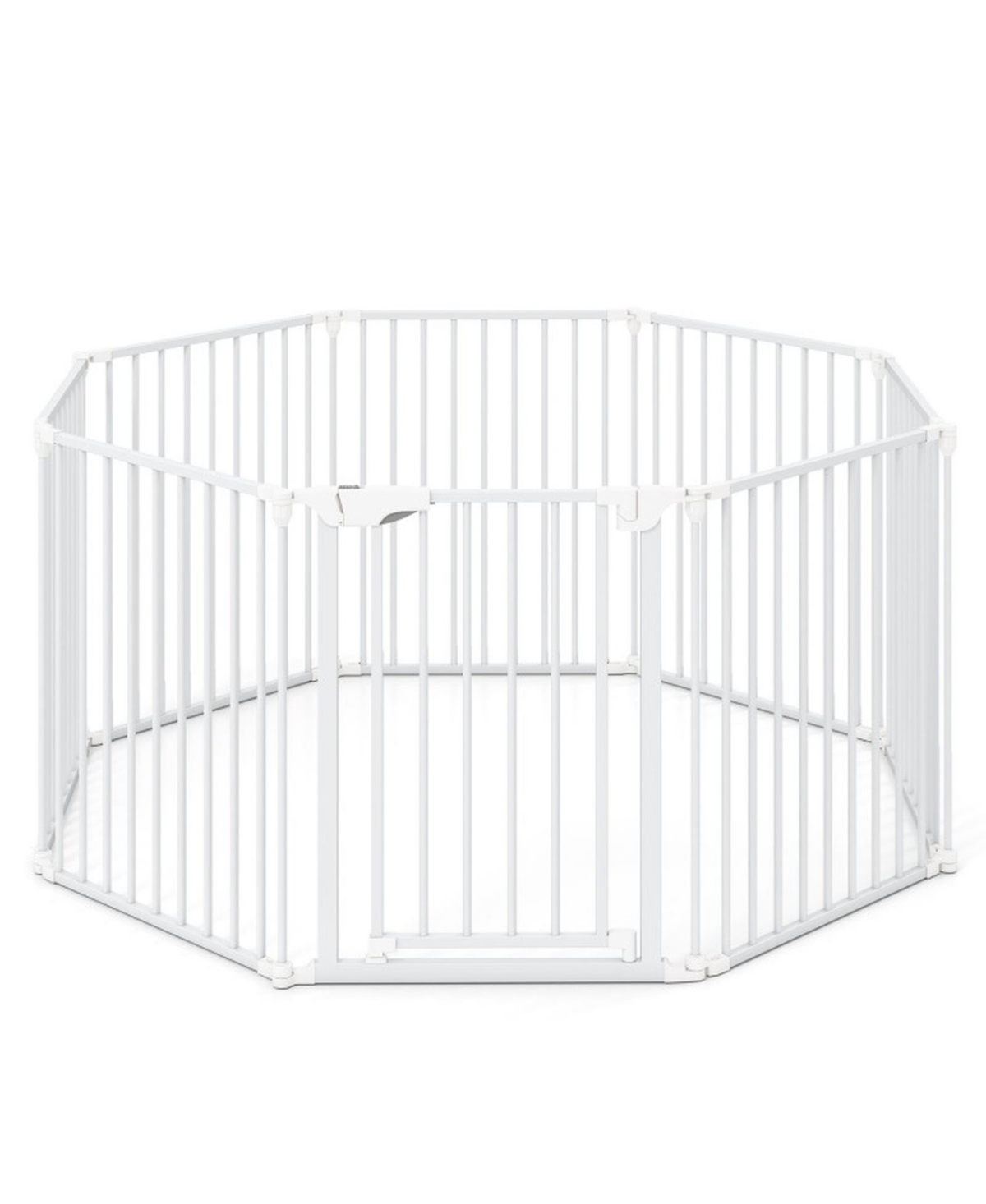 Sugift 8-Panel Extra Wide Pet Safety Gate with Auto-Close Door
