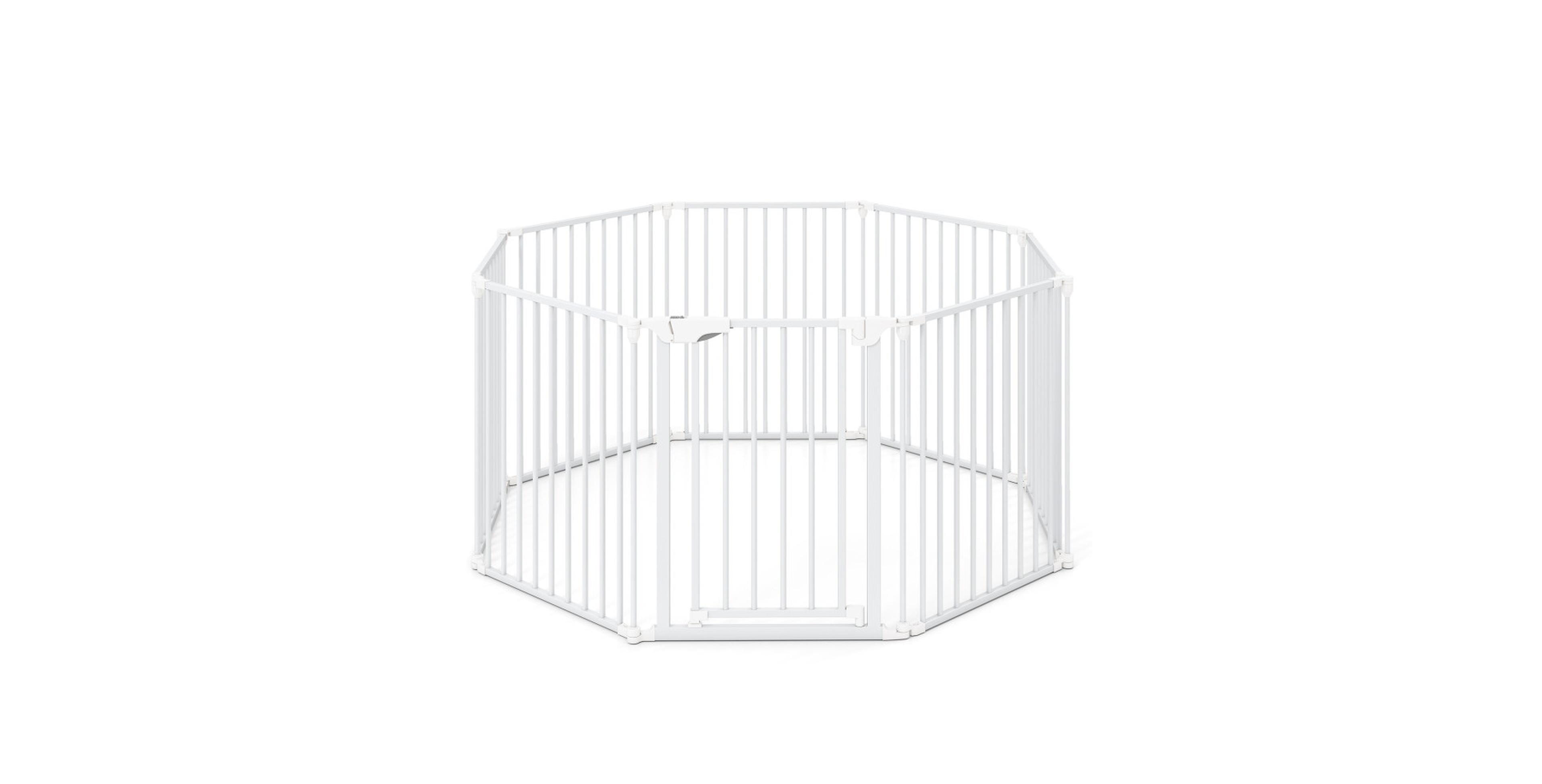 Sugift 8-Panel Extra Wide Pet Safety Gate with Auto-Close Door