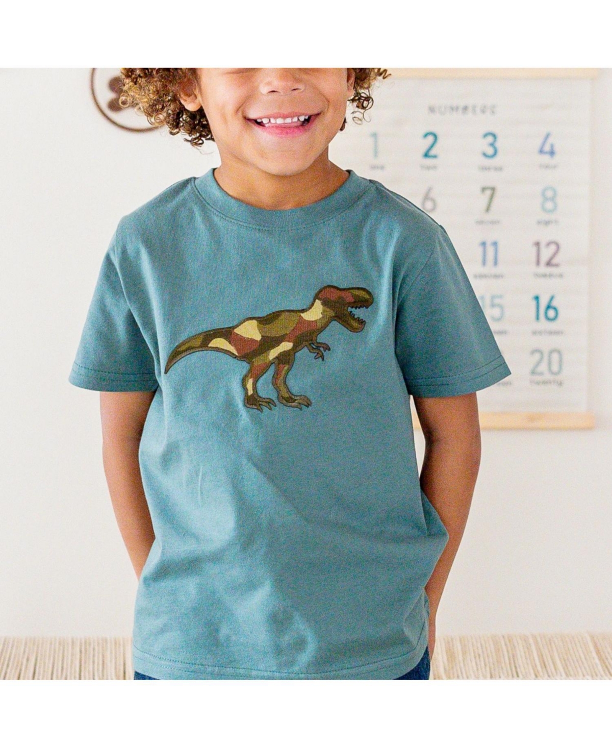 Sweet Wink Big Boys Camo Dino Patch Short Sleeve T-Shirt