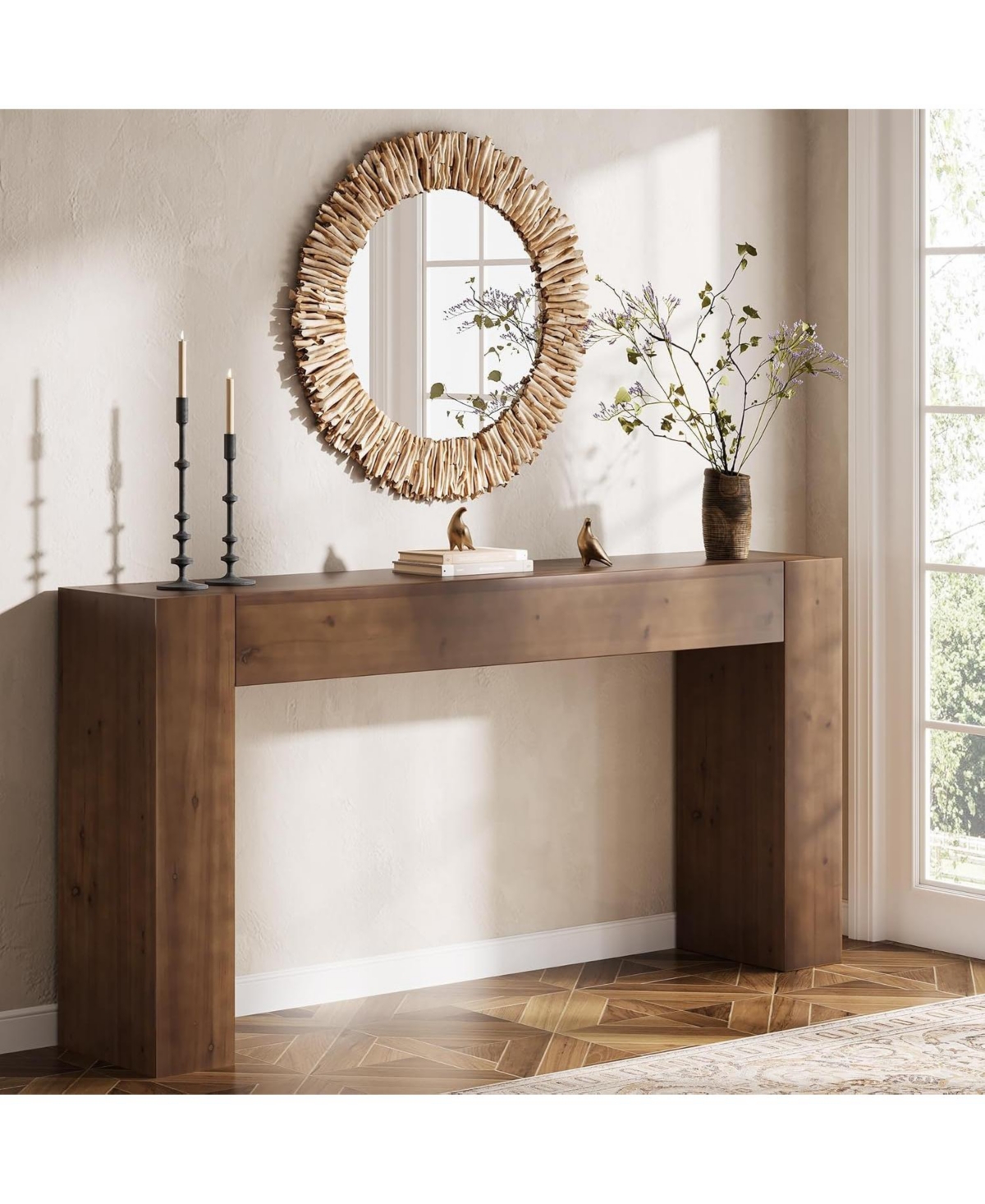 Tribesigns 63" Solid Wood Console Table