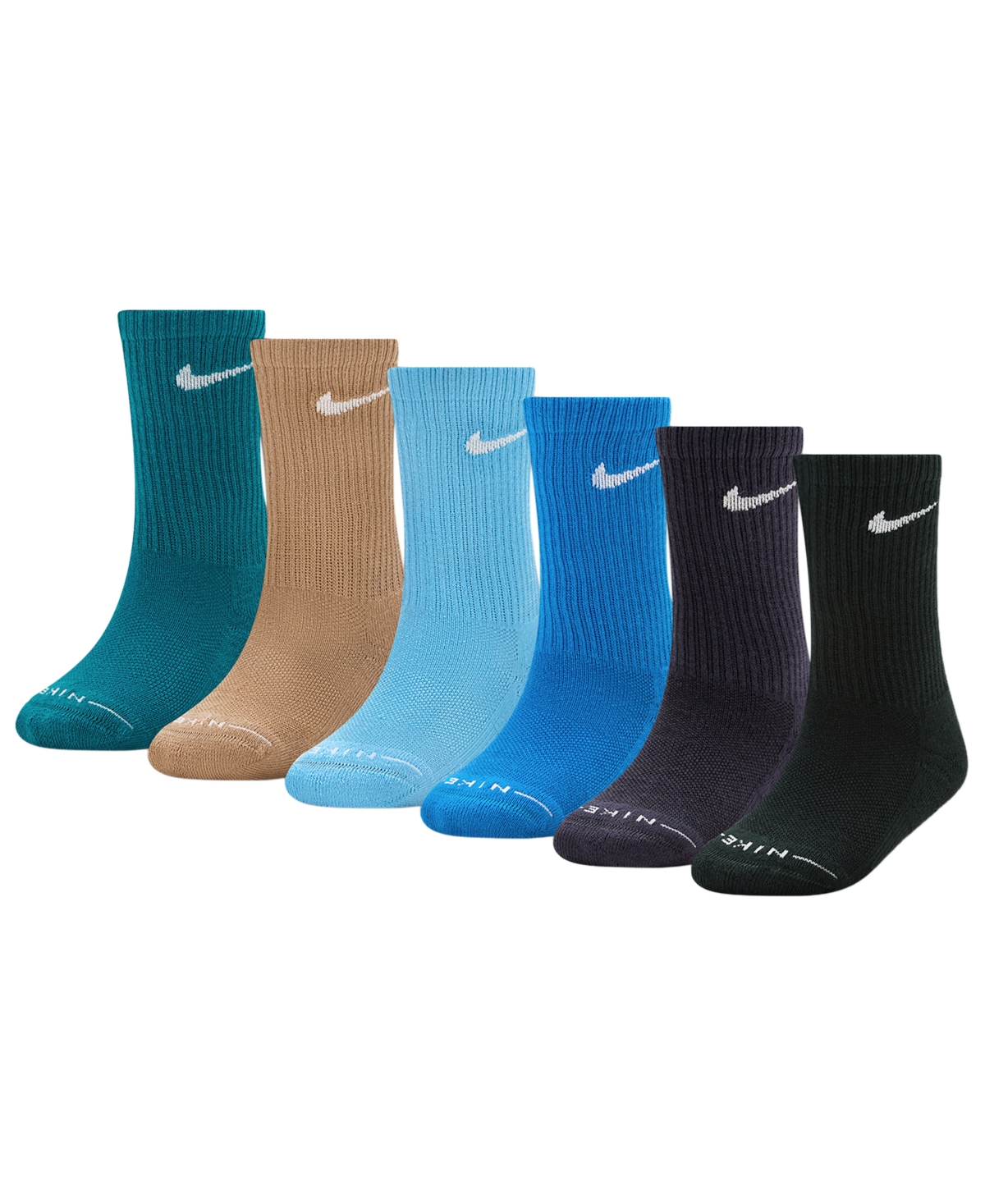 Nike Boys' and Girls' 4-7 Dri-fit Elevated Crew Socks, 6-Pack