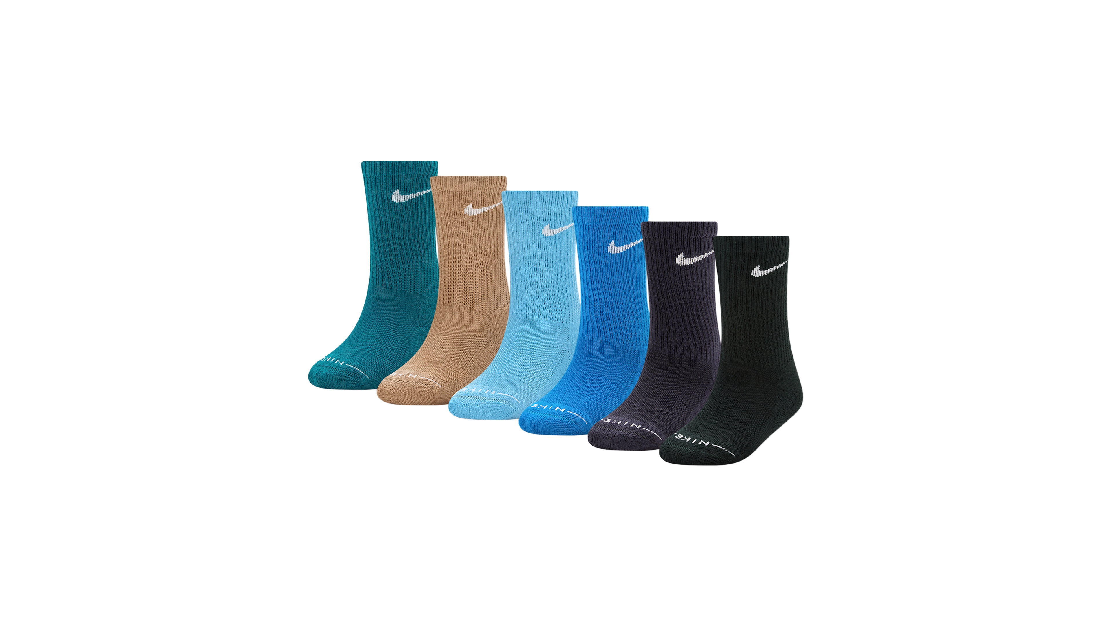Nike Boys' and Girls' 4-7 Dri-fit Elevated Crew Socks, 6-Pack