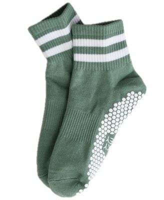 Lucky Honey Women's Athletic Stripe Boyfriend Quarter  Socks