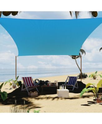 Rectangle Sun Shade Sail With Curved Edges, 95% UV Block Outdoor Canopy For Patio, Backyard, Deck And Garden