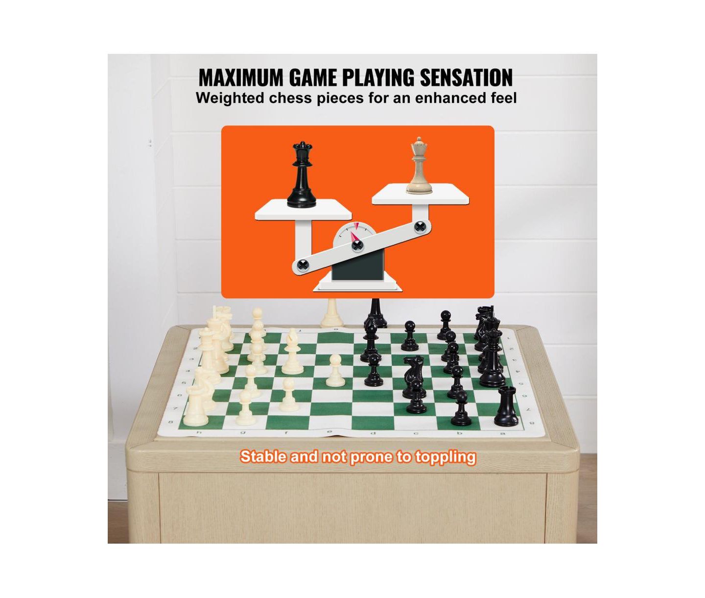 Детские игрушки Slickblue Tournament Portable Weighted Pieces Chess Set, Ages 5+, цвет: Разноцветный — фото 6