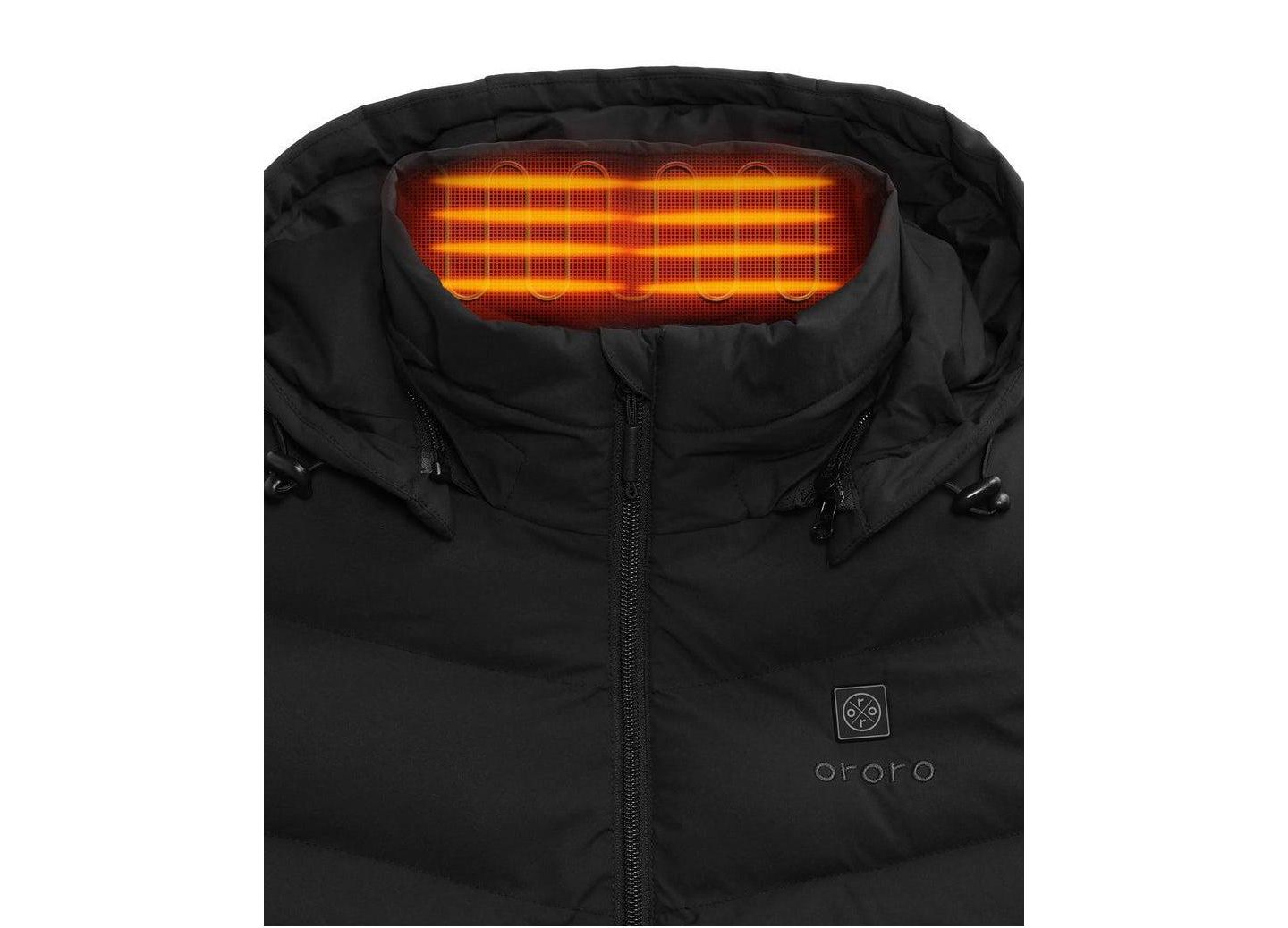 Женская куртка ororo Heated Puffer Hooded, цвет: Чёрный — фото 3