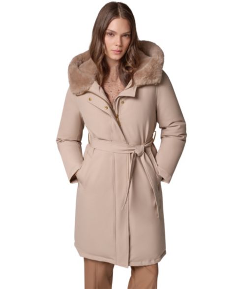Женская куртка Donna Karan New York Puffer Hooded Belted, цвет: Barley