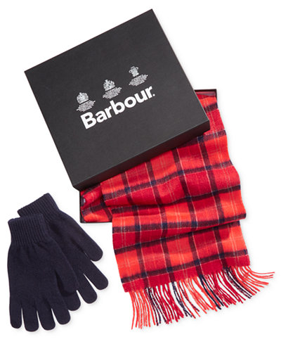 Barbour Men's Tartan Scarf & Glove Set, A Macy's Exclusive Style