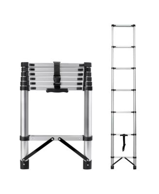 8.5" Compact Telescoping Ladder with Non-Slip Feet, 330lb Capacity