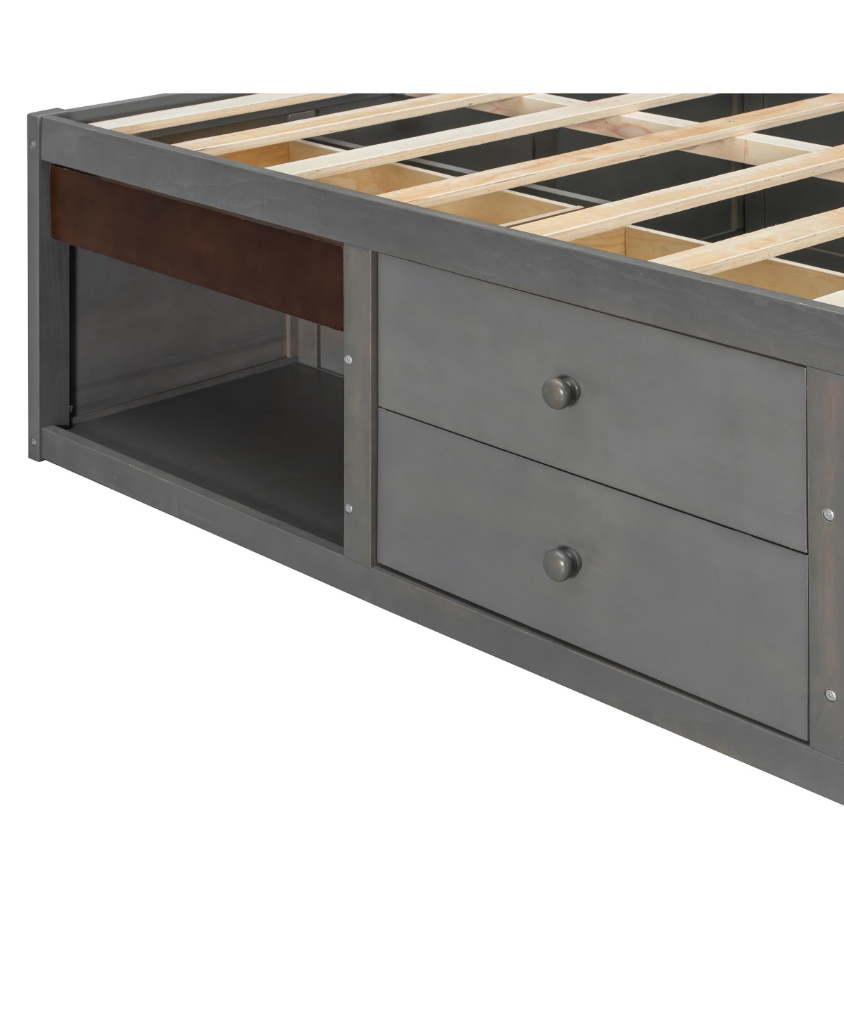 Clihome King Bed Frame with Storage Drawers, No Headboard Platform Bed, Pet-Friendly Design, Box Spring Needed, Modern Minimalist Style