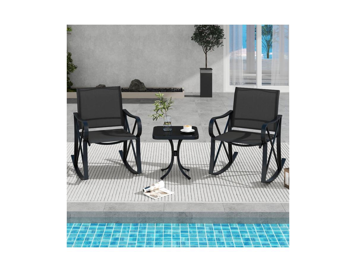 Boyel Living Patio Rocking Set with Smooth Motion Outdoor Rocker Chair Bistro