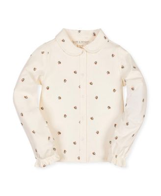 Little and Big Girls' XXS - L Organic Peter Pan Collar Knit Top