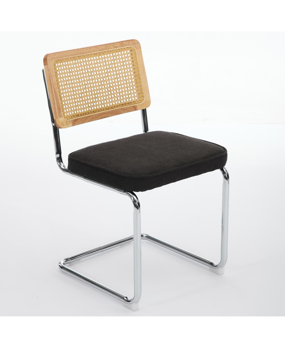 Flynama Set of 2 Back Cantilever Dining Chairs, Velvet Upholstered Chrome Double Steel Pipe Base 360 Lbs Capacity