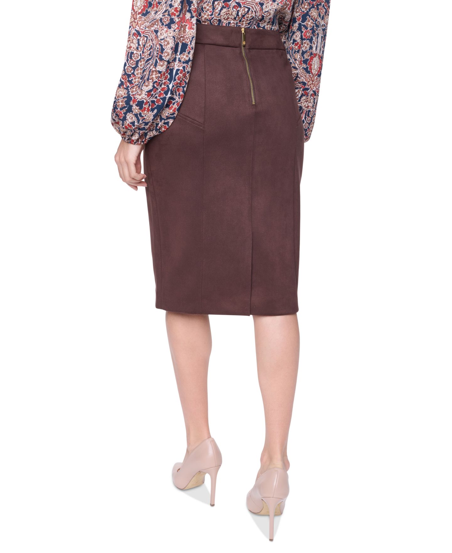 Женская юбка Tommy Hilfiger Fx Suede High-Waisted Pencil, цвет: Chicory — фото 4