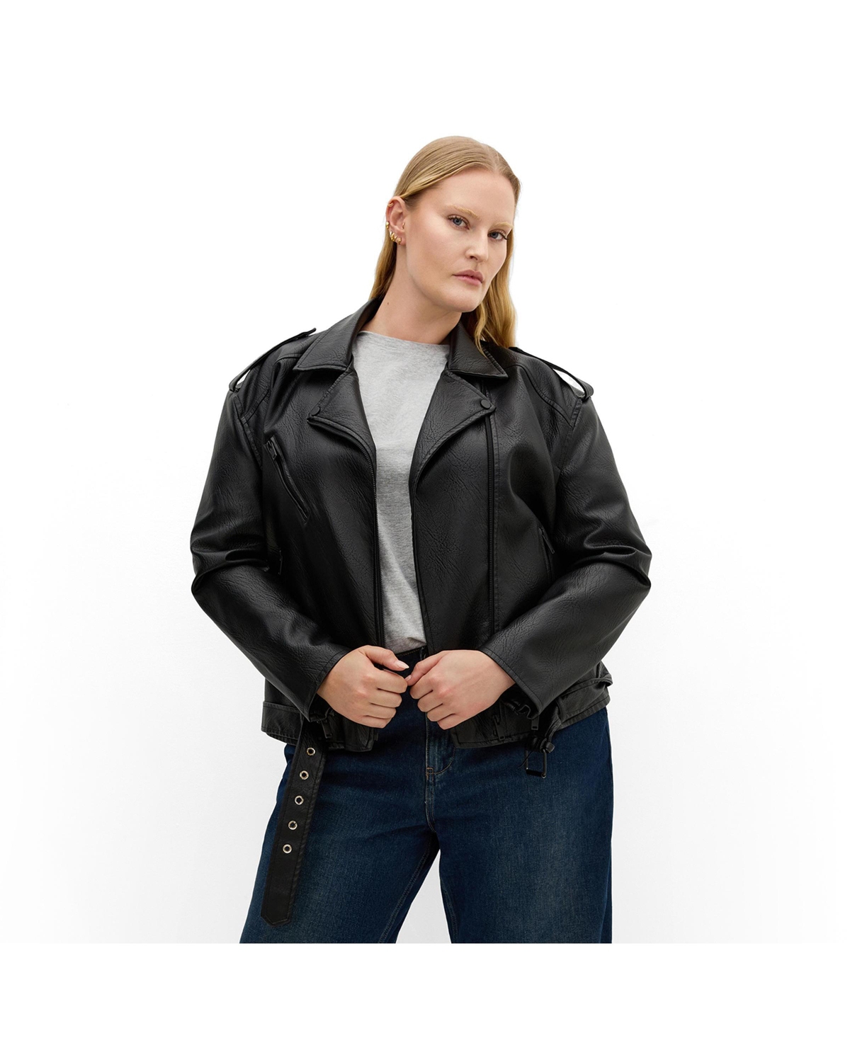 City Chic Plus Julie Zip Biker Jacket
