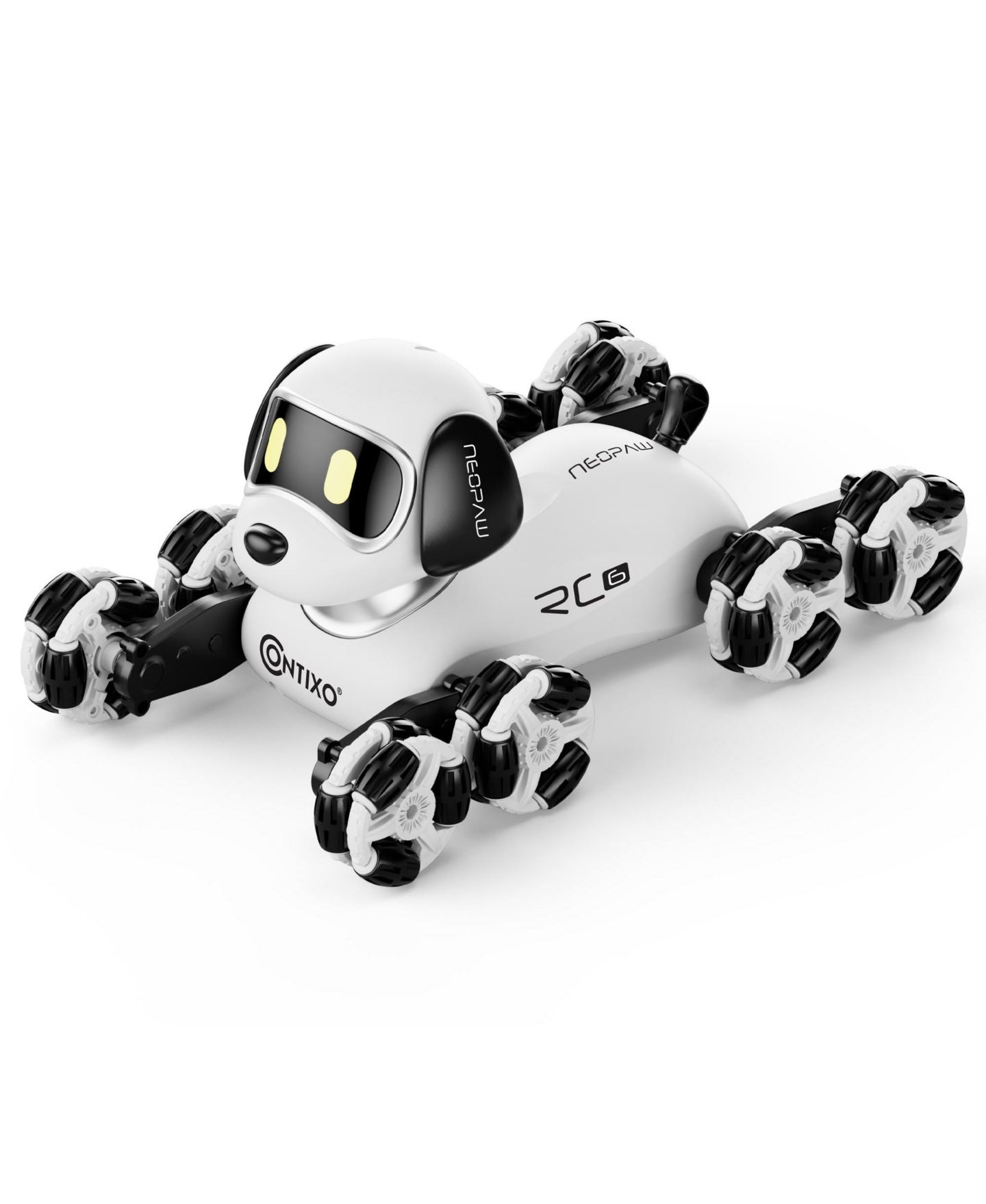Детская игрушка Contixo RC6 NeoPaw 8-Wheel LED RC Robot Dog with Sounds, цвет: Белый / Чёрный — фото 3