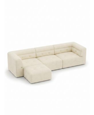 4-Seater L-Shaped Modular Sectional Sofa, Boneless Living Room Sofa