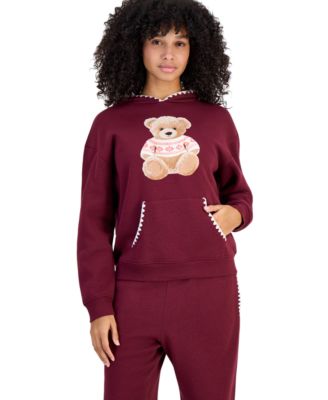 Juniors' Stitch Teddy Bear Graphic Fleece Hoodie
