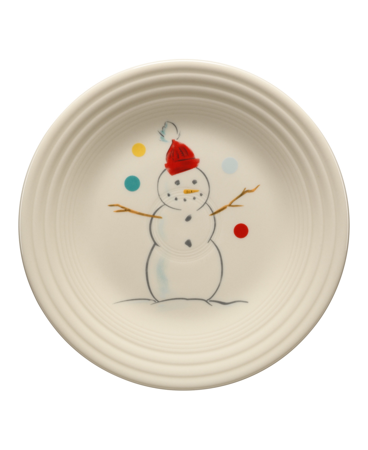 Fiesta Jolly Christmas Snowman Classic Rim Luncheon Plate