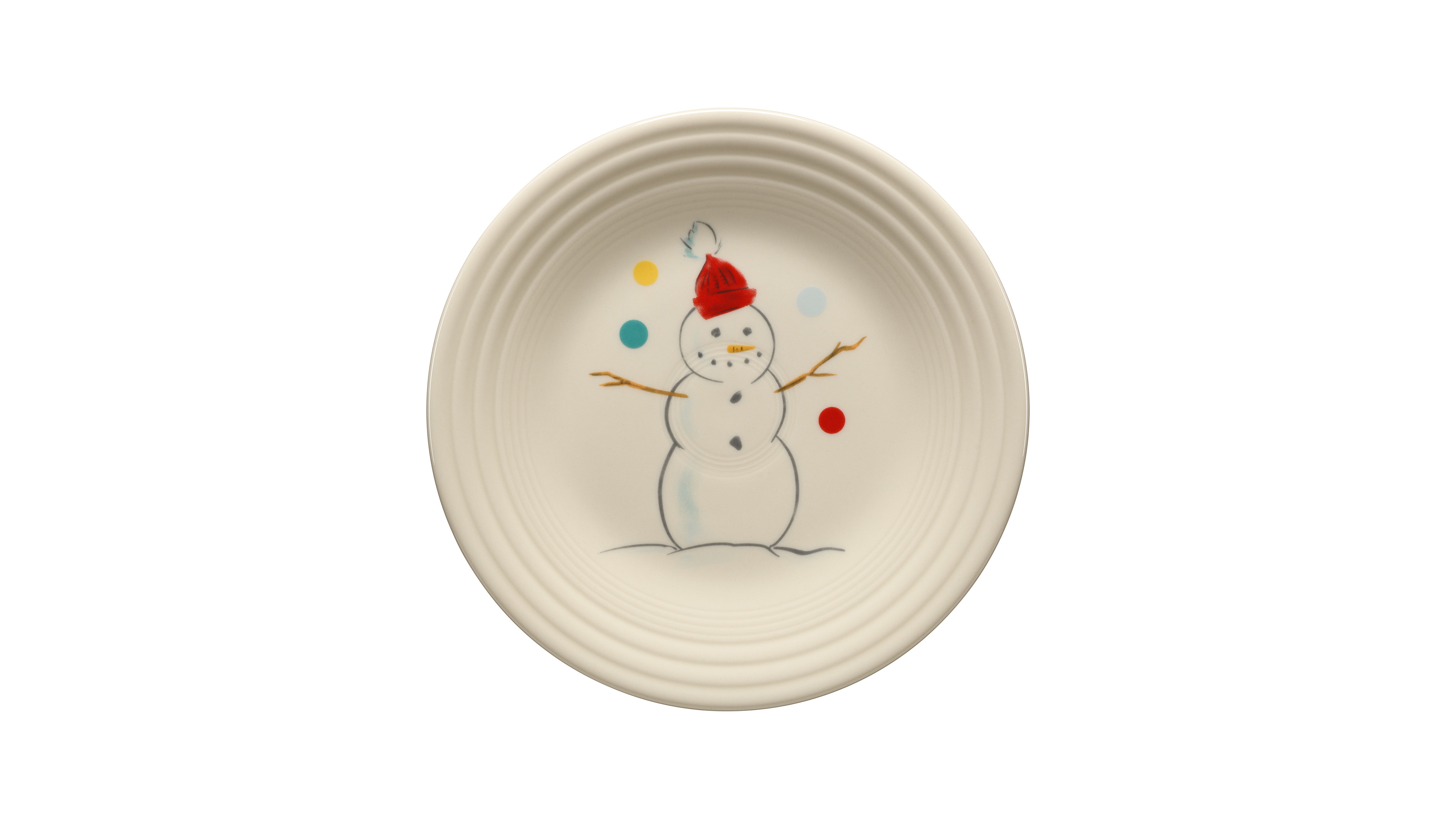Fiesta Jolly Christmas Snowman Classic Rim Luncheon Plate