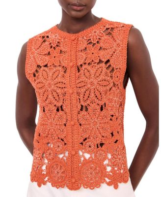 Women's Cotton Blend Crochet Top