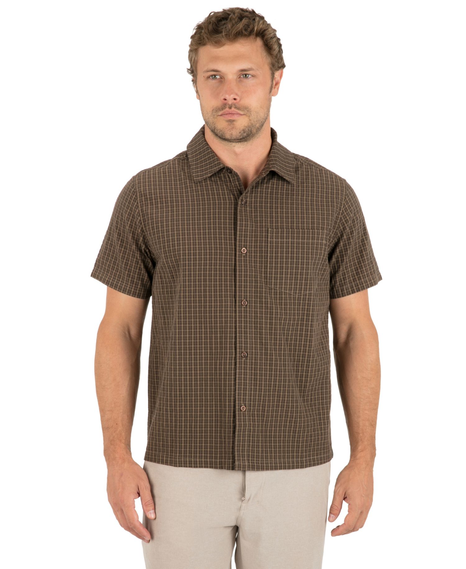 Men's Anthem Brown Plaid Shirt