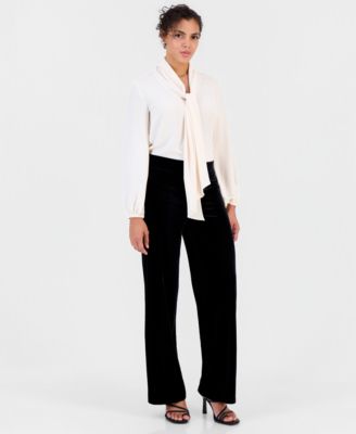 Women's Pull-On Wide-Leg Velvet Pants