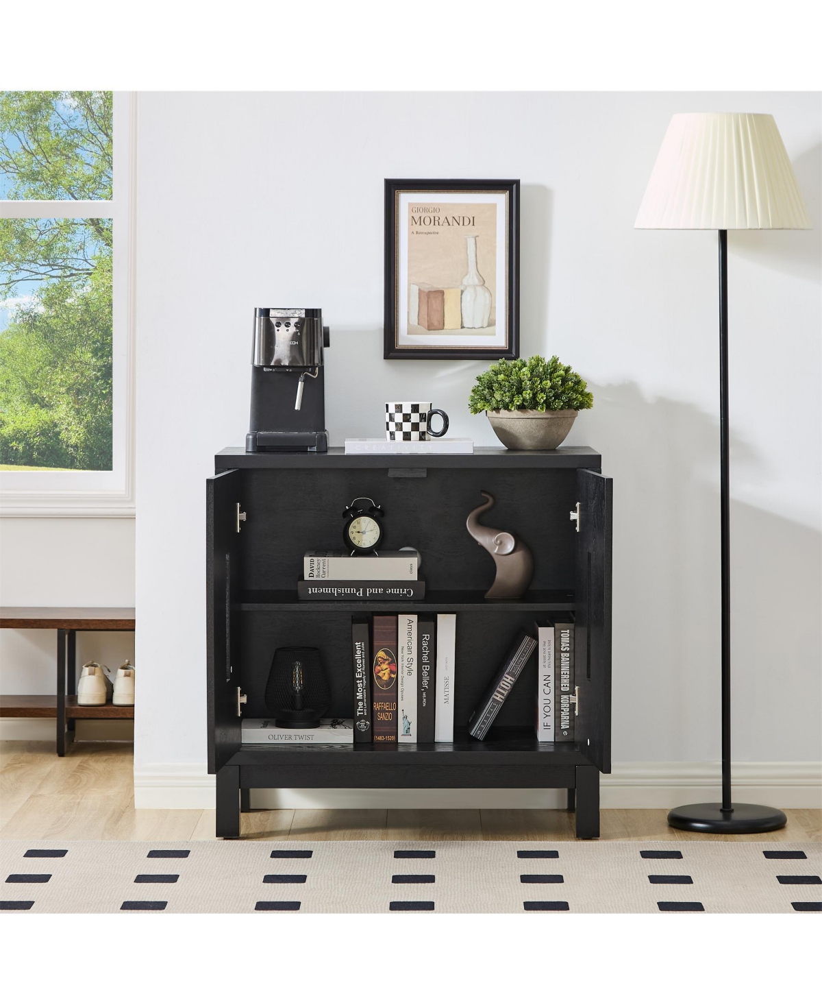 Clihome 31.5" Modern Sideboard Buffet Cabinet Display Storage with Double Doors and Adjustable Shelves