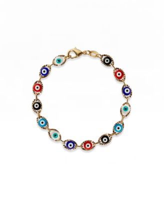 Evil Eye Link Bracelet, 18KT Gold-Filled
