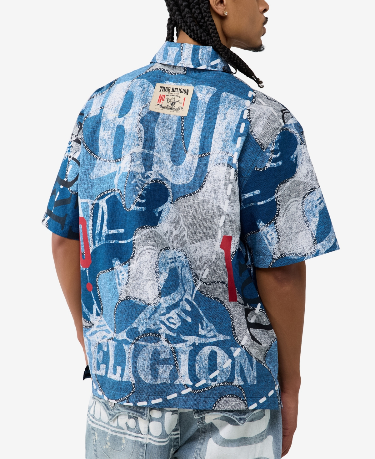 True Religion Men's Poplin Print Shirt