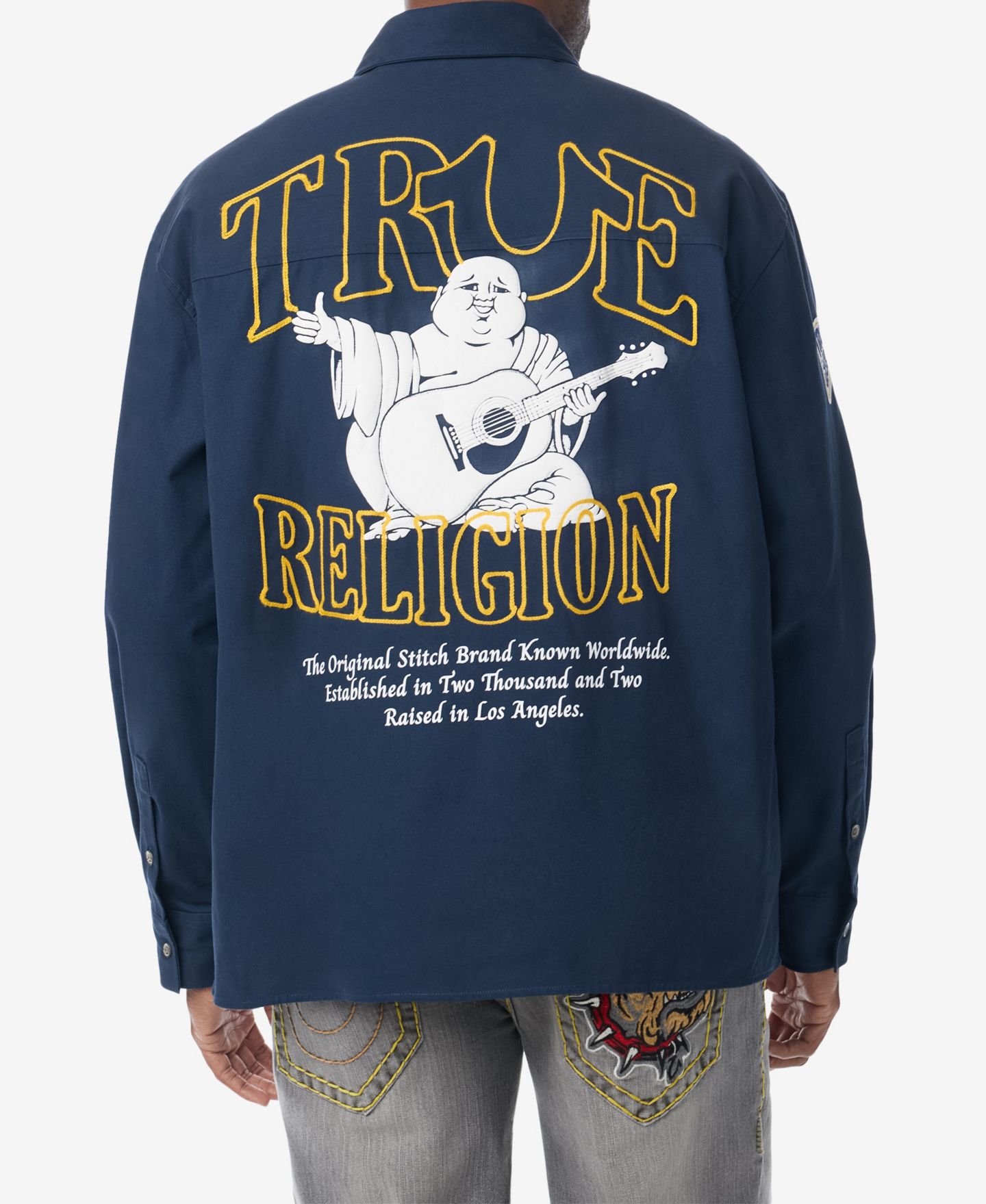 Мужская рубашка True Religion University, цвет: Синий — фото 1