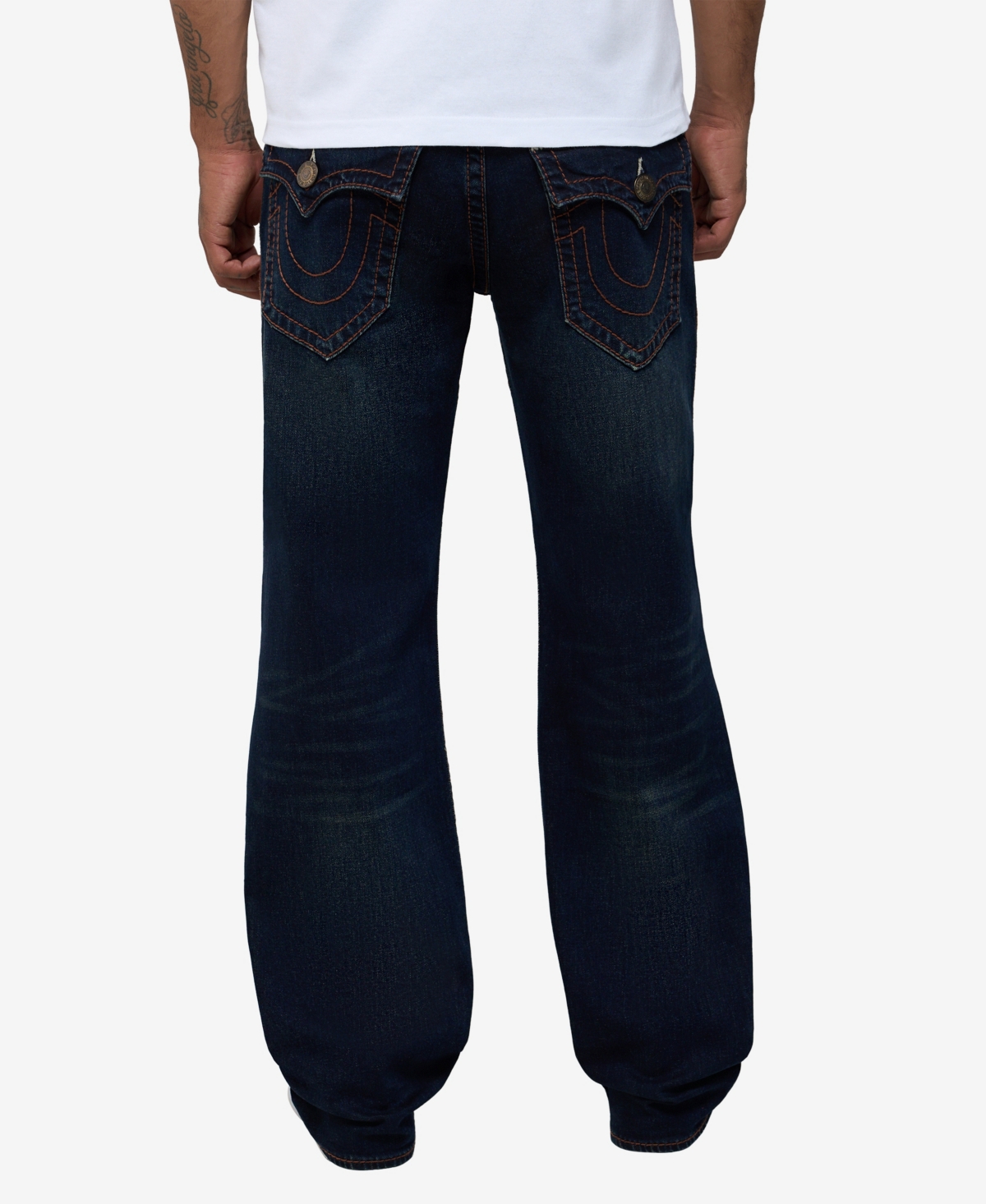 True Religion Men's Billy Super Flatlock Flap Bootcut Jeans