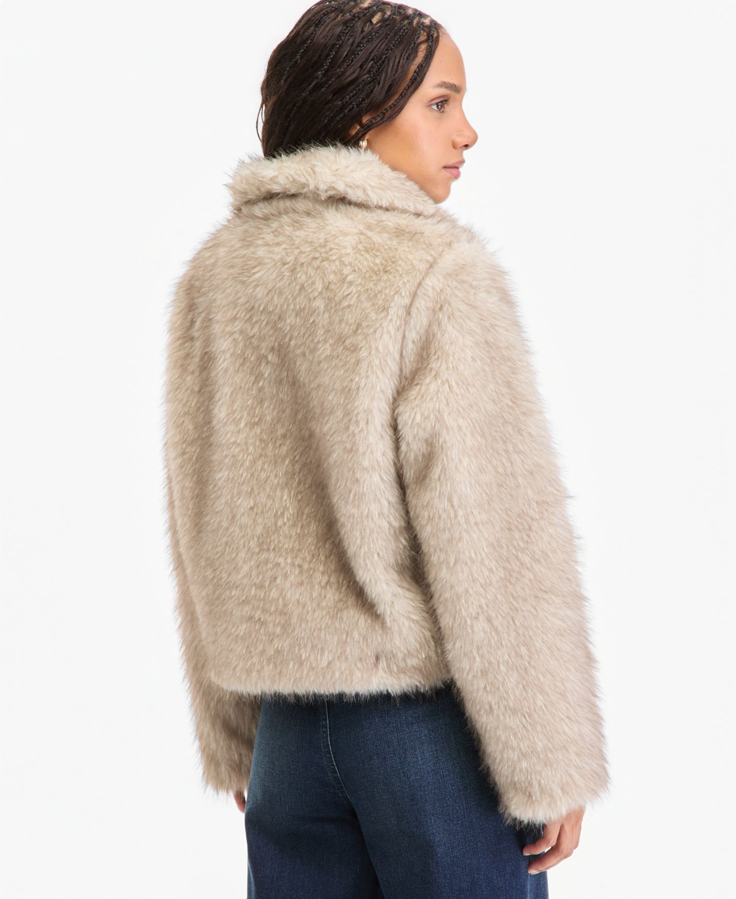 Женская куртка Madden Girl Juniors' Faux Fur with Toggles, цвет: Коричневый — фото 4
